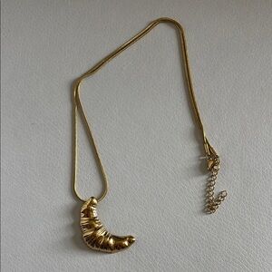 New Large Croissant Gold Necklace
